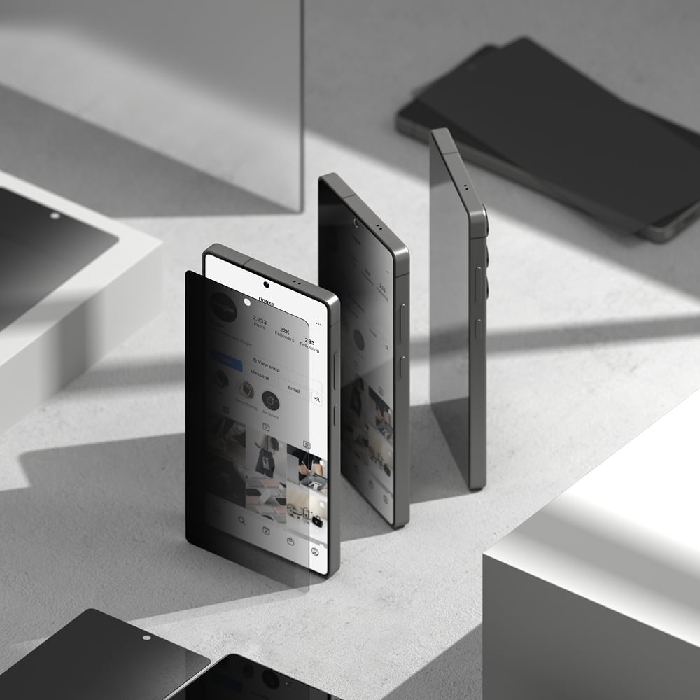 Ringke - Easy Slide Privacy Tempered Glass (2 πακέτο) - Samsung Galaxy S25 Plus - Μαύρο - Image 4