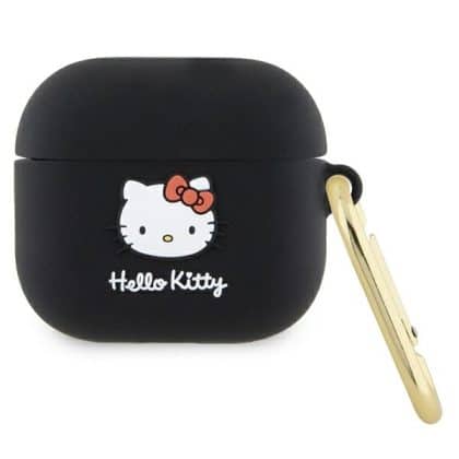 Hello Kitty - Σιλικόνη 3D Κεφάλι Γάτας (HKA33DKHSK) - για Apple AirPods 3 - Μαύρο
