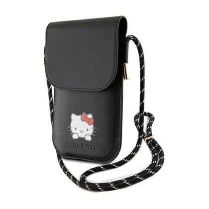 Hello Kitty - Δερμάτινη Θήκη Ονείρων (HKOWBSKCDKK) - Θήκη Τηλεφώνου, Χιαστί - Μαύρο