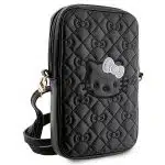 Hello Kitty - Δερμάτινη Τσάντα με Κουμπιά (HKPBPEKHBPK) - Θήκη Τηλεφώνου, Χιαστί - Μαύρη - Image 4