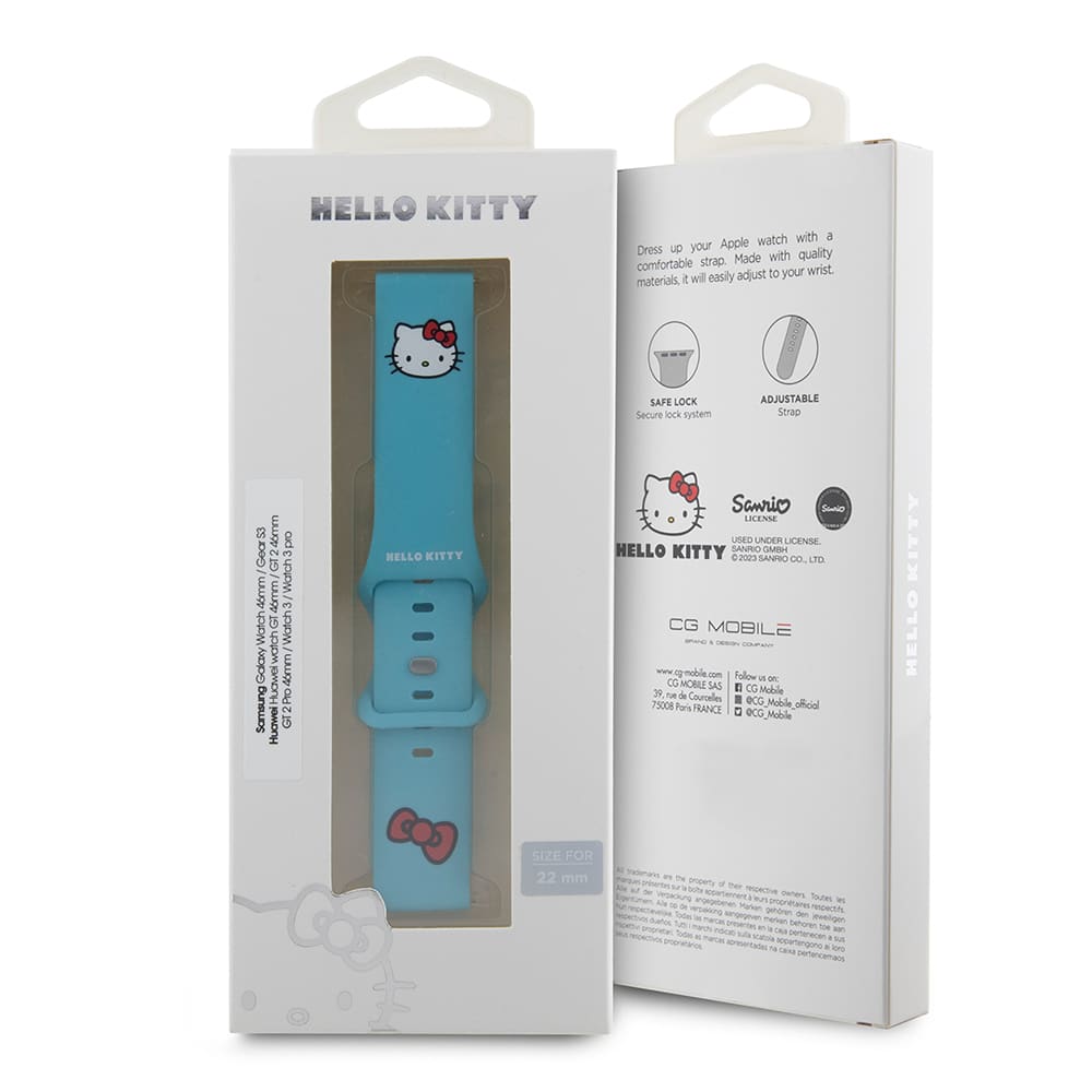 Hello Kitty - Λουράκι σιλικόνης κεφαλής Kitty (HKUWLSCHBLB) - Samsung Watch (46mm)/Watch 3, Huawei Watch GT 2/GT 3 (46mm) - Μπλε - Image 4