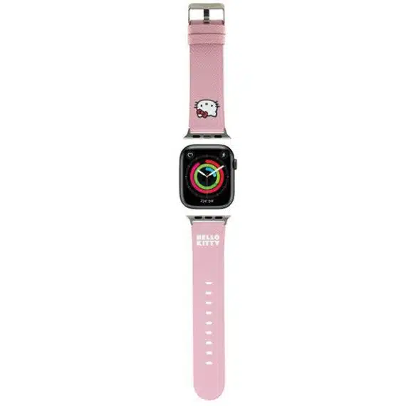 Hello Kitty - Λουράκι Δερμάτινο Κεφάλι Kitty (HKAWMPGKHP) - Apple Watch 1/2/3/4/5/6/7/8/9/10/SE/SE 2 (38/40/41/42mm) - Ροζ