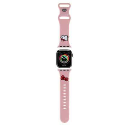 Hello Kitty - Λουράκι σιλικόνης (HKAWLSCHBLP) - Apple Watch 1/2/3/4/5/6/7/8/9/10/SE/SE 2/Ultra/Ultra 2 (42/44/45/46/49mm) - Ροζ