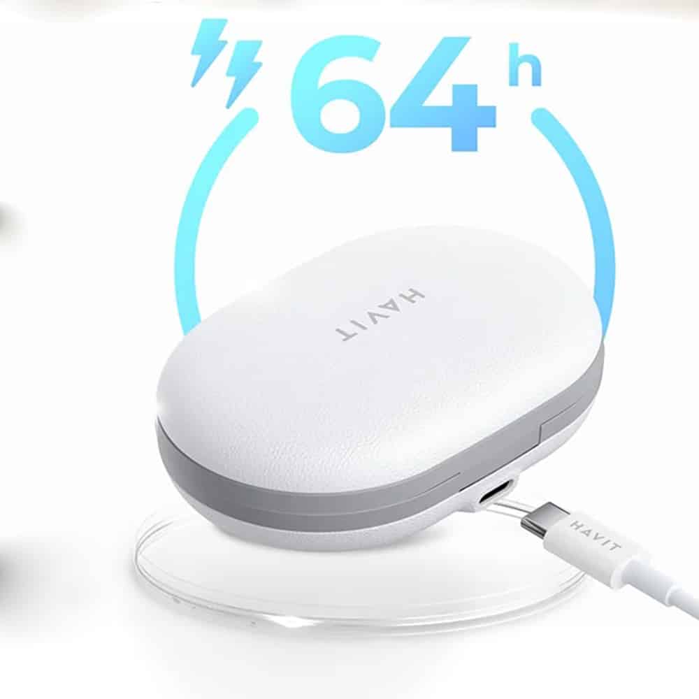 Havit - Ασύρματα ακουστικά (OWS915) - με μικρόφωνο, Bluetooth 5.4, TWS, ENC, IPX5, USB-C, 1000mAh, Havit Life App - Γκρι - Image 4
