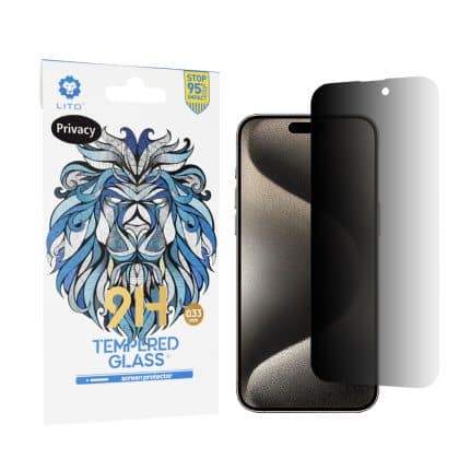 Lito - 2.5D κλασικό γυαλί - iPhone 15 Pro Max - προστασία προσωπικών δεδομένων