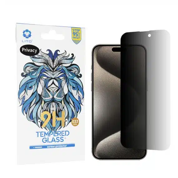 Lito - 2.5D κλασικό γυαλί - iPhone 15 Pro Max - προστασία προσωπικών δεδομένων