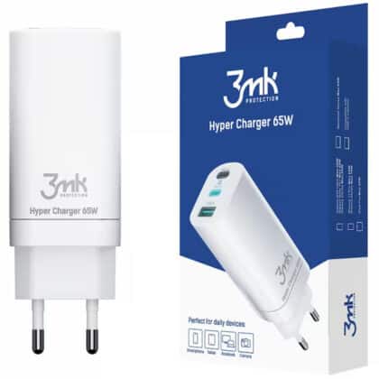3MK HyperCharger 65W 2xUSB-C + 1xUSB-A φορτιστής τοίχου GAN, PD+QC