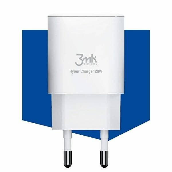3MK HyperCharger 20W 1xUSB-C + 1xUSB-A φορτιστής τοίχου PD/QC λευκός - Image 3