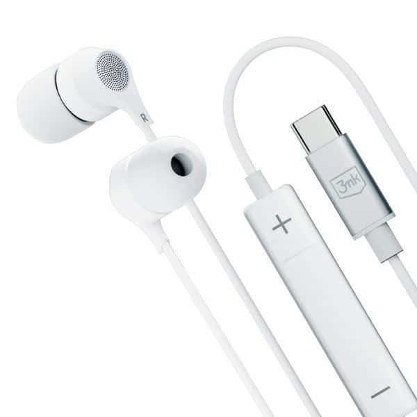 3MK ακουστικά με καλώδιο USB-C, ασύρματα ακουστικά, λευκό - Image 12