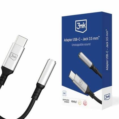 3MK αντάπτορας USB-C - Jack 3,5 mm DAC μαύρος