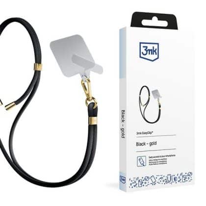3MK EasyClip μαύρο (χρυσό) λουράκι για τηλέφωνο
