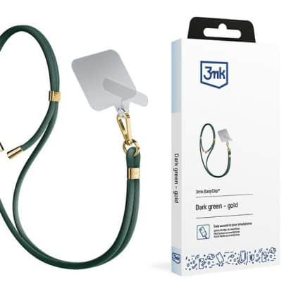 3MK EasyClip σκούρο πράσινο (χρυσό) λουράκι για τηλέφωνο