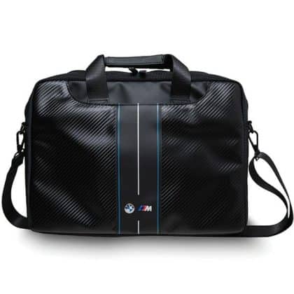 BMW τσάντα BMCB15COMSCAKL 16" μαύρη/black Carbon Blue Stripes