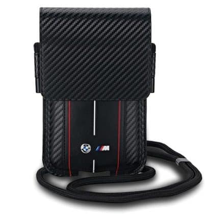 BMW BMPSP15XMSCAKR Wallet Bag με κόκκινες ρίγες από ανθρακονήματα μαύρο/black