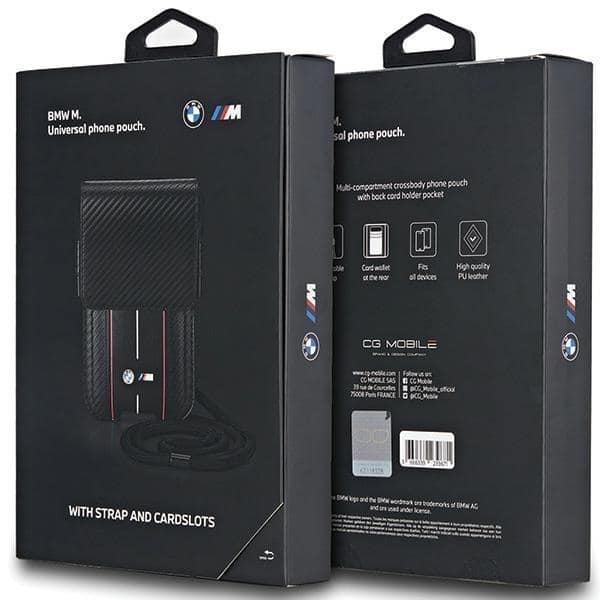 BMW BMPSP15XMSCAKR Wallet Bag με κόκκινες ρίγες από ανθρακονήματα μαύρο/black - Image 4