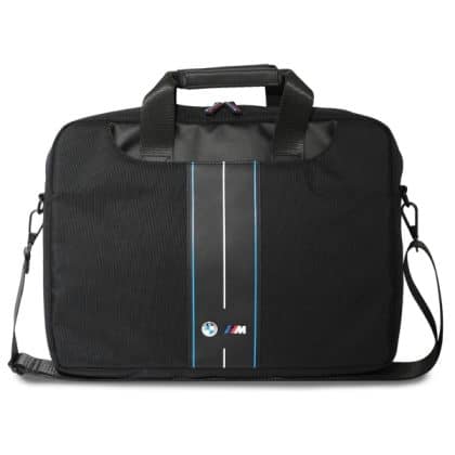 BMW τσάντα BMCB15COMPVSKL 16" μαύρη/black νάιλον μπλε ρίγα