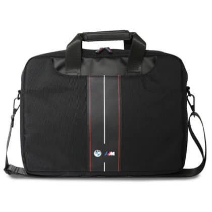 BMW τσάντα BMCB15COMPVSKR 16" μαύρη/black νάιλον κόκκινη ρίγα