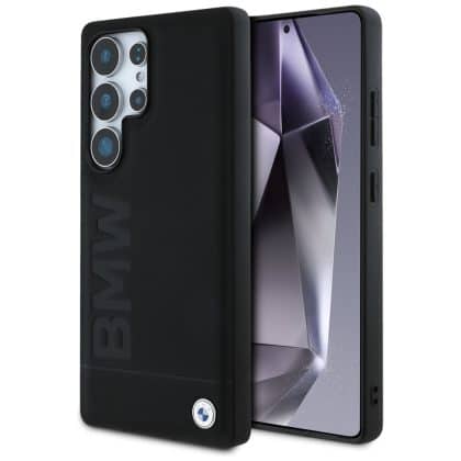 BMW Leather Big Wordmark - θήκη για Samsung Galaxy S25 Ultra - Μαύρο