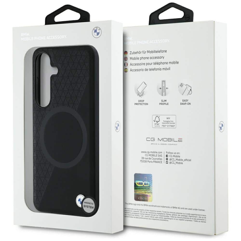 BMW Leather Half Textured MagSafe - θήκη για Samsung Galaxy S25 - Μαύρο - Image 8