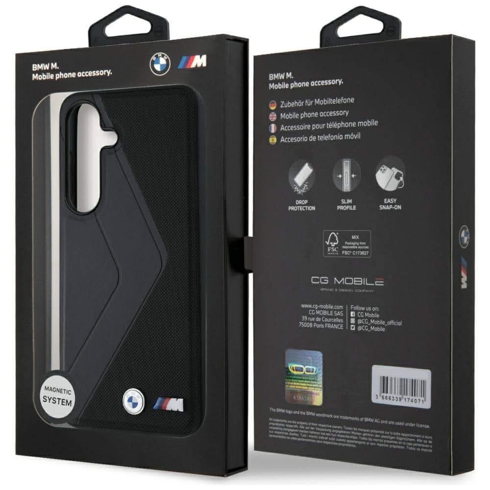BMW Leather Oversized Stripes MagSafe - θήκη για Samsung Galaxy S25 - Μαύρο - Image 8