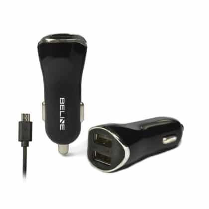 Beline φορτιστής αυτοκινήτου 2xUSB + microUSB 2,1A μαύρη