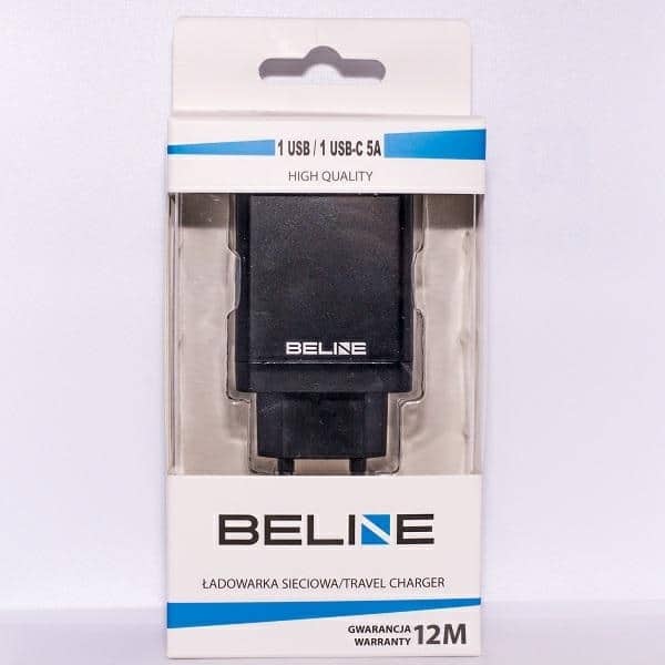 Beline φορτιστής δικτύου 1xUSB και 1xUSB-C 5A 18W μαύρος - Image 2