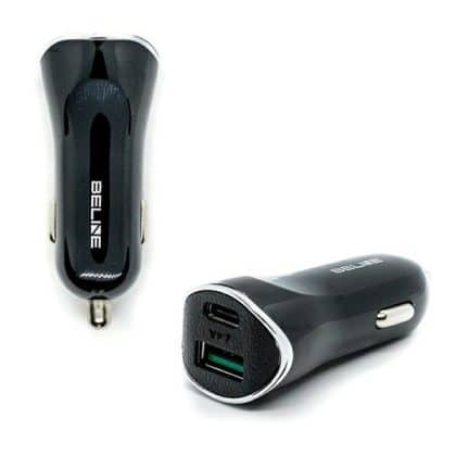 Beline φορτιστής αυτοκινήτου 1xUSB και 1xUSB-C 5A 30W μαύρος