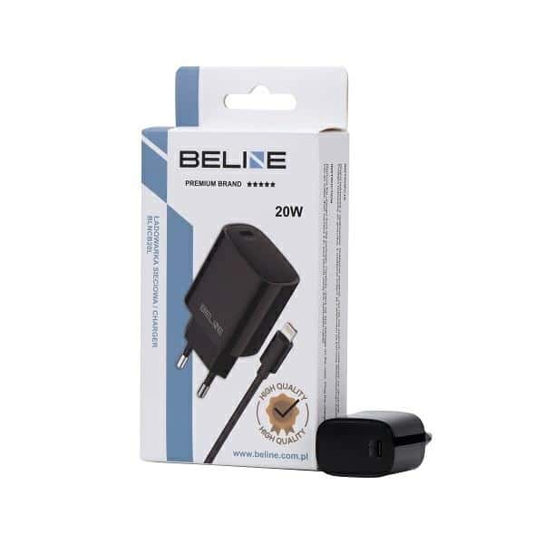 Beline φορτιστής δικτύου 1x USB-C 20W + καλώδιο lightning μαύρο /black PD 3.0 BLNCB20L - Image 3