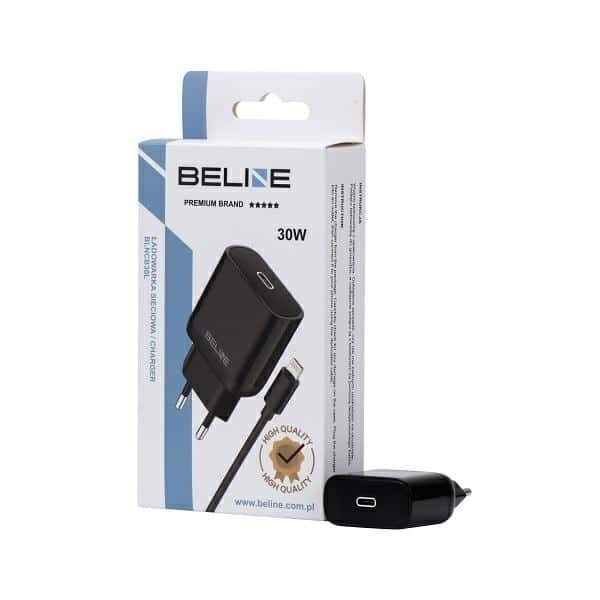 Beline φορτιστής δικτύου 1x USB-C 30W + καλώδιο lightning μαύρο /black PD 3.0 BLNCB30L GaN - Image 3