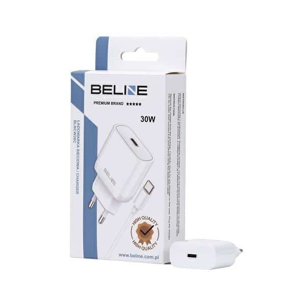 Beline φορτιστής δικτύου 1x USB-C 30W + καλώδιο USB-C λευκό /white PD 3.0 BLNCW30C GaN - Image 3
