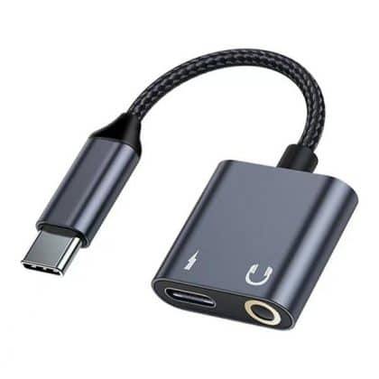 Beline αντάπτορας διαχωρισμού USB-C σε USB-C/Jack 3,5mm 60W μαύρος