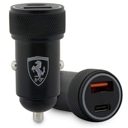 Ferrari φορτιστής αυτοκινήτου FECCMENK PD-QC 3.0 20W Γρήγορη φόρτιση μαύρος/black