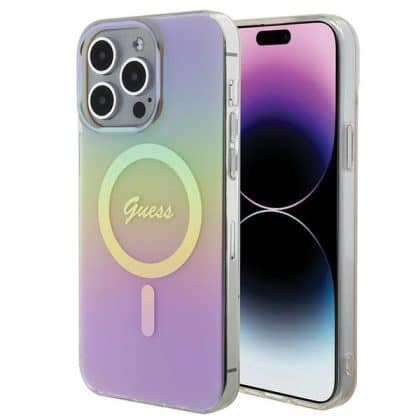 Guess IML Iridescent MagSafe - θήκη για Apple iPhone 15 Pro - Ροζ