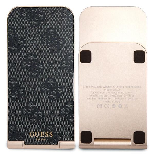 Guess składana ład. indukcyjna 2w1 GUDCFAL4PEGK 15W μαύρο/black 4G Pattern MagSafe - Image 4
