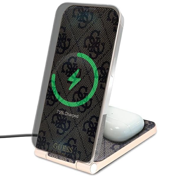 Guess ασύρματος φορτιστής MagSafe GUDCFAL4PEGW 15W καφέ/brown 4G Pattern MagSafe - Image 5