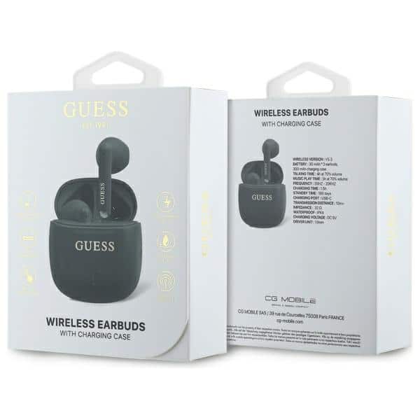 Guess słuchawki Bluetooth GUTWSJ14ESGK TWS + stacja dokująca μαύρο/black Printed Classic Logo - Image 4