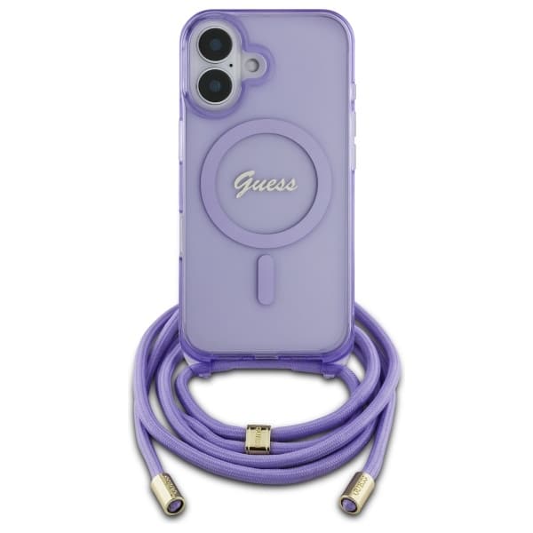 Guess Crossbody Cord Script MagSafe - θήκη για Apple iPhone 16 - Μωβ - Image 2