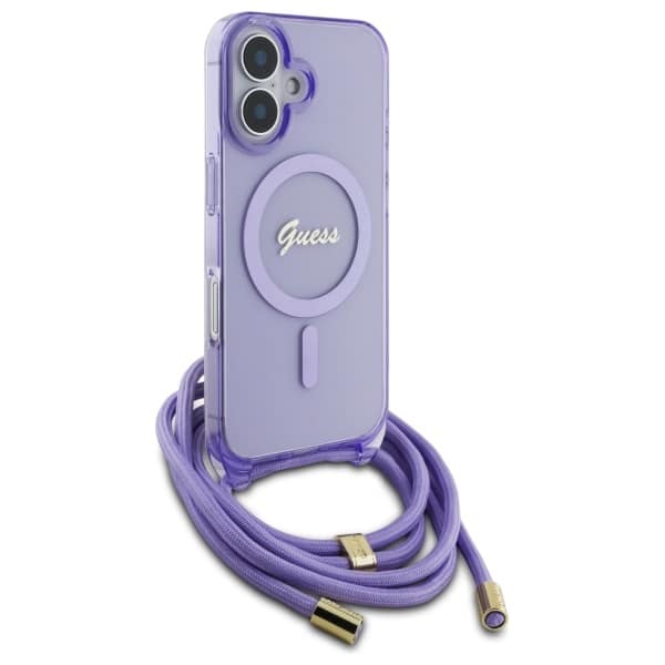 Guess Crossbody Cord Script MagSafe - θήκη για Apple iPhone 16 - Μωβ - Image 3