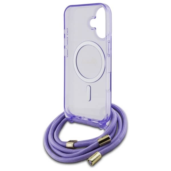Guess Crossbody Cord Script MagSafe - θήκη για Apple iPhone 16 - Μωβ - Image 6