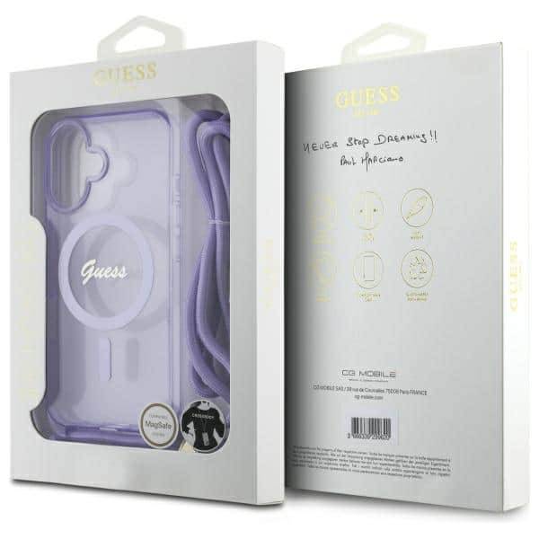 Guess Crossbody Cord Script MagSafe - θήκη για Apple iPhone 16 - Μωβ - Image 7