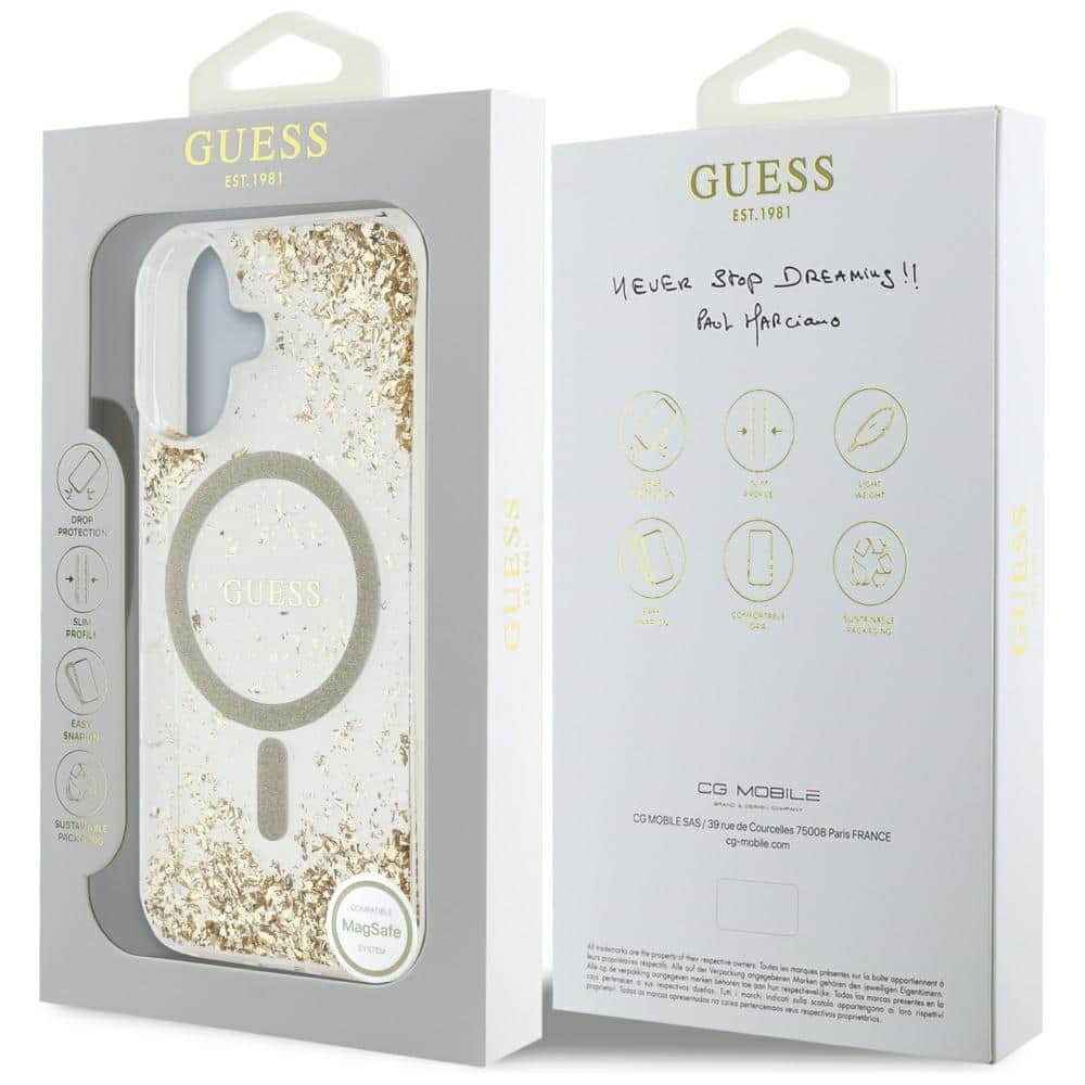 Guess - Resin Bottom Glitter - Apple iPhone 16 - Χρυσό - Image 8