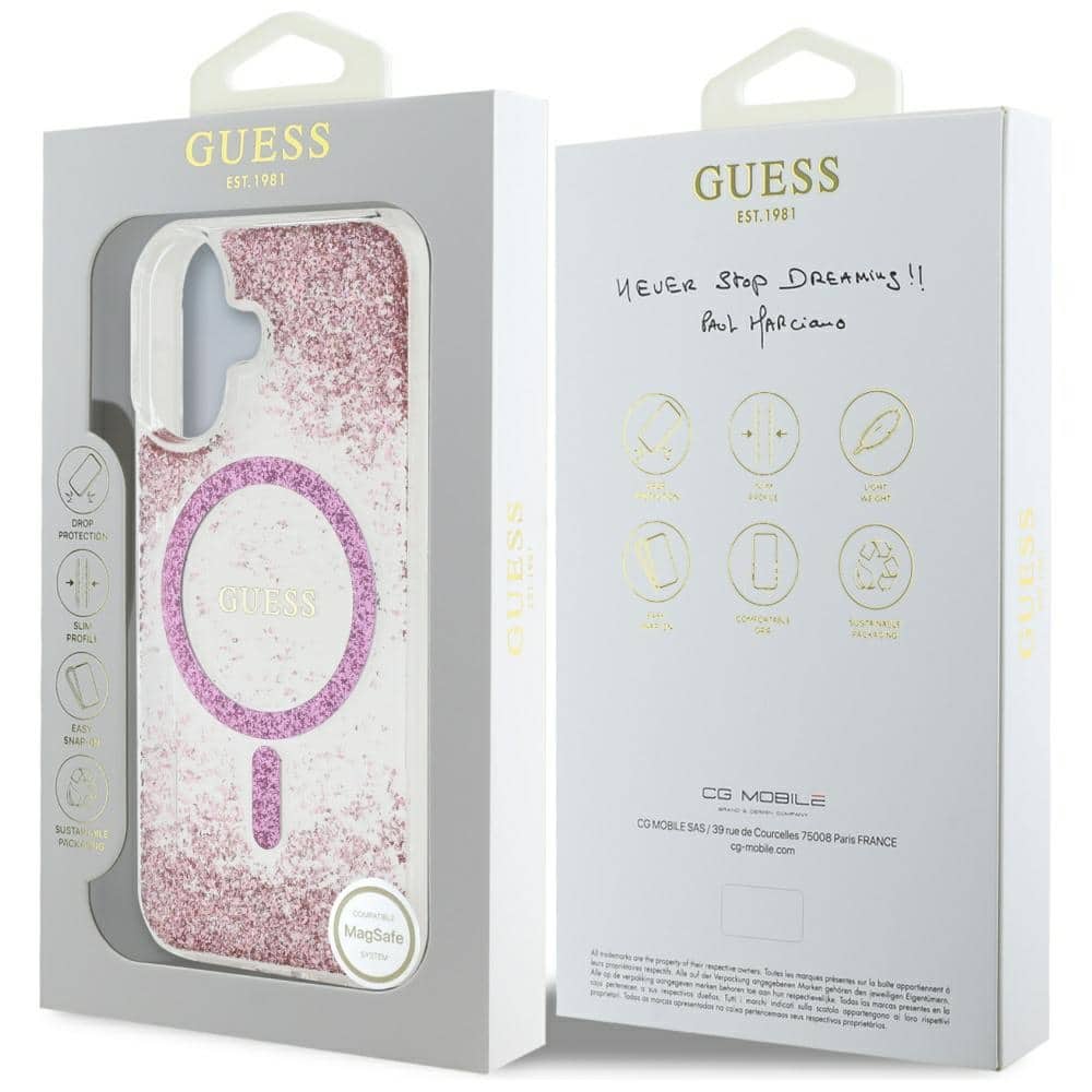 Guess - Resin Bottom Glitter - Apple iPhone 16 - Ροζ - Image 8