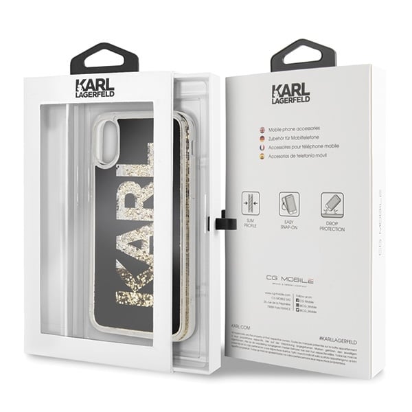 Karl Lagerfeld Karl logo Glitter - Apple iPhone XS - Μαύρο - Image 7
