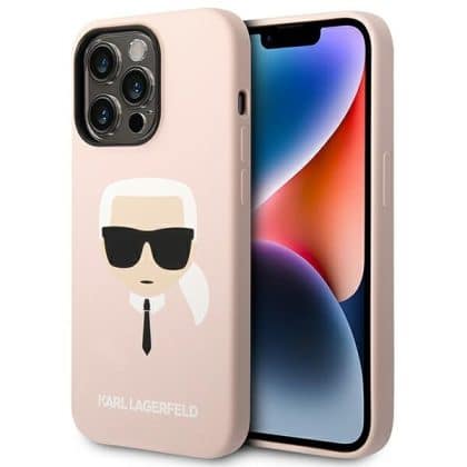 Karl Lagerfeld Silicone Karl`s Head - θήκη για Apple iPhone 14 Pro - Ροζ