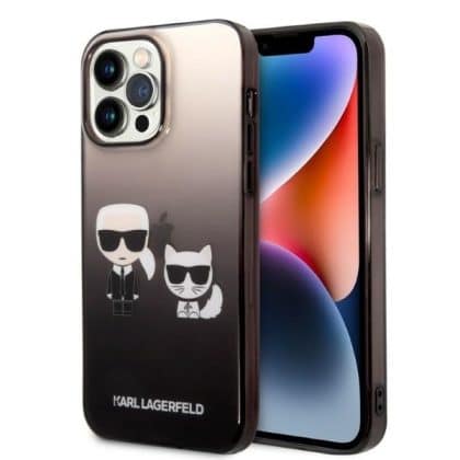 Karl Lagerfeld Gradient Ikonik Karl & Choupette - θήκη για Apple iPhone 14 Pro - Μαύρο