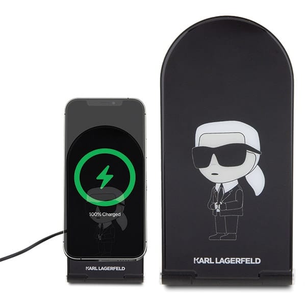Karl Lagerfeld αναδιπλούμενη ασύρματη φόρτιση 2 σε 1 KLDCRFALKINK 15W μαύρο - Image 2