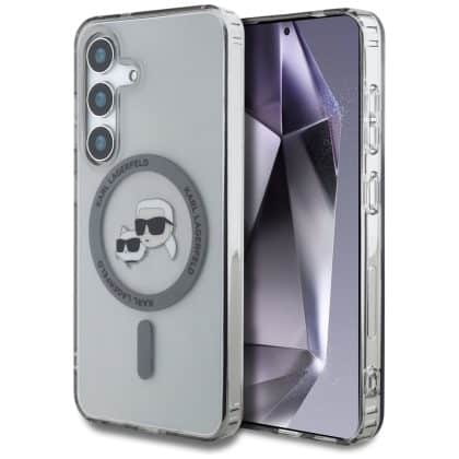 Karl Lagerfeld Karl & Choupette Heads Printed Logo MagSafe - θήκη για Samsung Galaxy S25 - Μαύρο