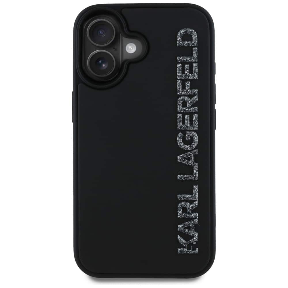 Karl Lagerfeld 3D Rubber Elongated Glitter - θήκη για Apple iPhone 16 - Μαύρο - Image 3