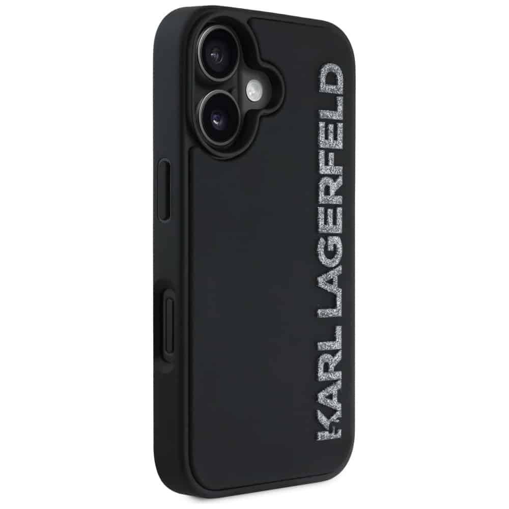 Karl Lagerfeld 3D Rubber Elongated Glitter - θήκη για Apple iPhone 16 - Μαύρο - Image 4
