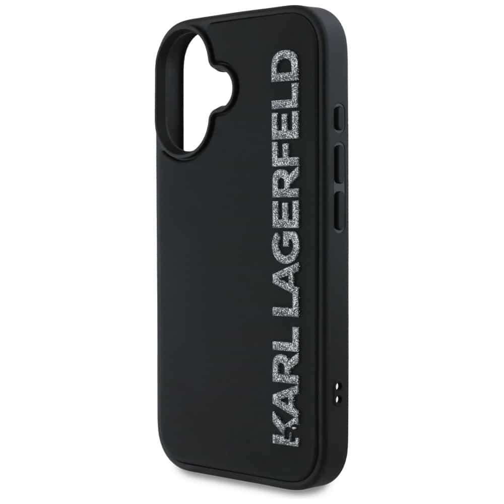 Karl Lagerfeld 3D Rubber Elongated Glitter - θήκη για Apple iPhone 16 - Μαύρο - Image 6